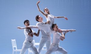 Arthur Wille, Joseph Taylor, Ayça Anil and Nicholas Vavrecka dancing 'Ballade' by Kenneth MacMillan. Photography by ASH.