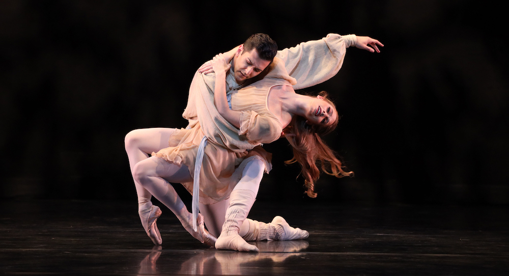 Danielle Brown and Ricardo Graziano in Frederick Ashton's 'The Walk to the Paradise Garden'. Photo by Frank Atura.