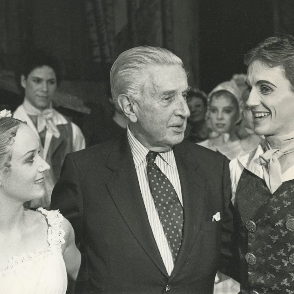 Iain Webb, Sir Frederick Ashton and Sandra Madgwick. Photo by Leslie Spatt.