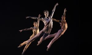 The Royal Ballet's James Large, Leo Dixon and Giacomo Rovero in Kyle Abraham's 'The Weathering.' Photo by Andrej Uspenski.