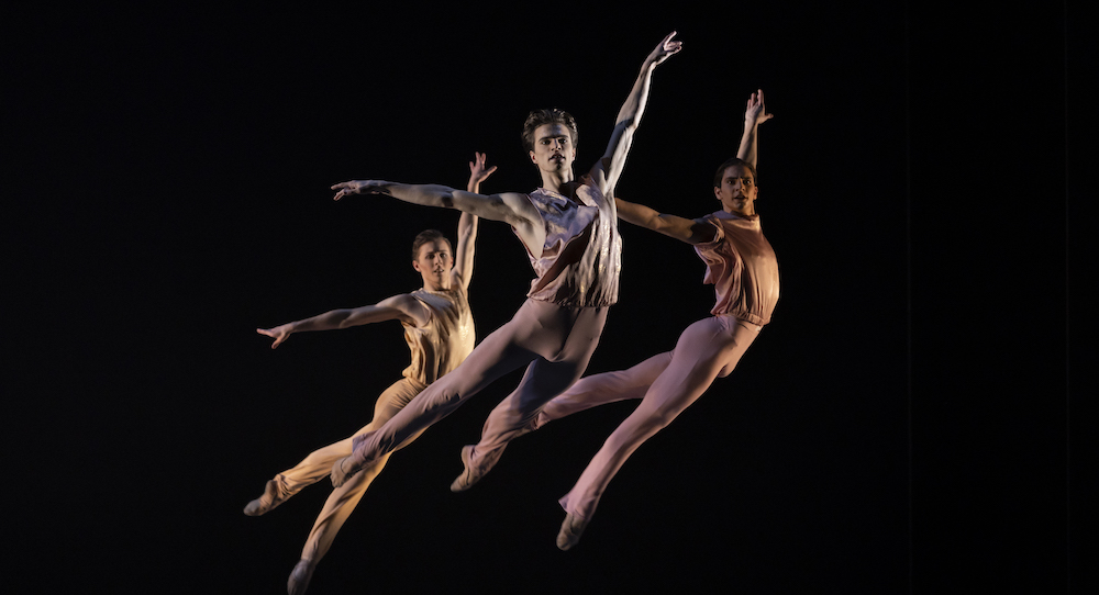 The Royal Ballet's James Large, Leo Dixon and Giacomo Rovero in Kyle Abraham's 'The Weathering.' Photo by Andrej Uspenski.