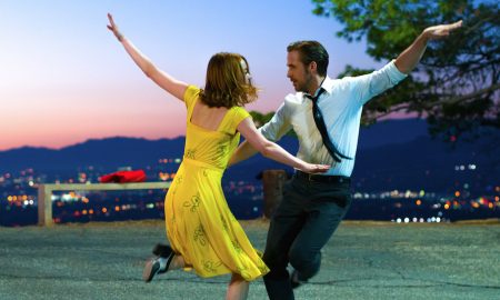 Sebastian (Ryan Gosling) and Mia (Emma Stone) in 'LA LA LAND.' Photo by Dale Robinette.