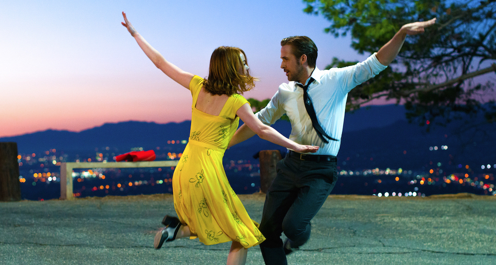 Sebastian (Ryan Gosling) and Mia (Emma Stone) in 'LA LA LAND.' Photo by Dale Robinette.