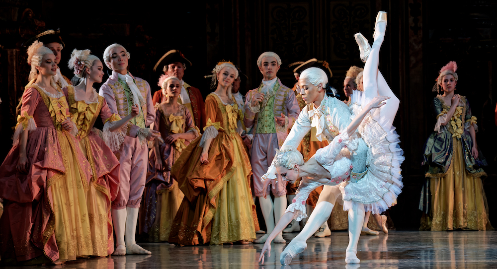 Bleuenn Battistoni and Guillaume Diop in Paris Opera Ballet's 'The Sleeping Beauty'. Photo by Agathe Poupeney.