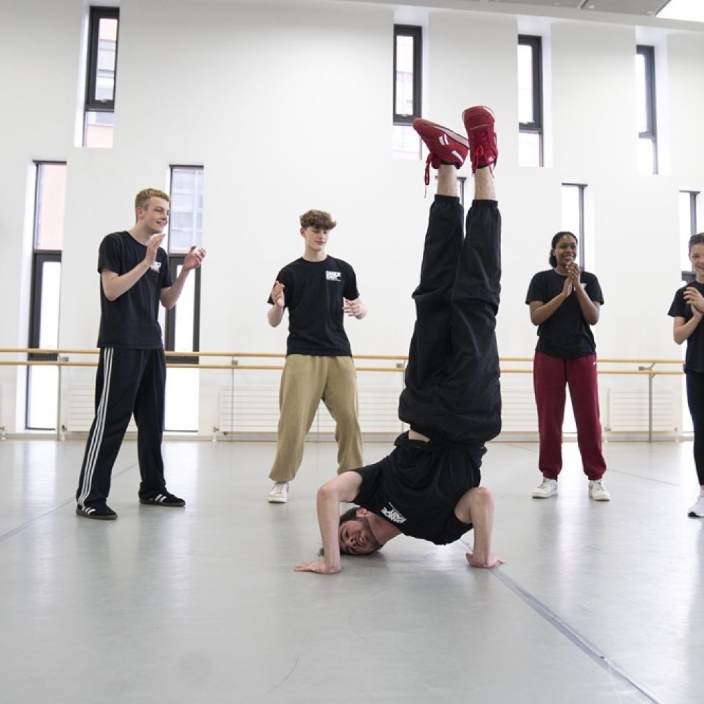 Centre for Advanced Training (CAT) students in DanceEast studio. Photo by Alicia Clarke.