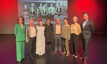 Alexander Campbell with CEO Elizabeth Honer and panelists. Photo courtesy of the Royal Academy of Dance.