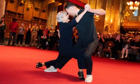 Angela Rippon and Kai Widdrington. Photo courtesy of the Royal Academy of Dance.