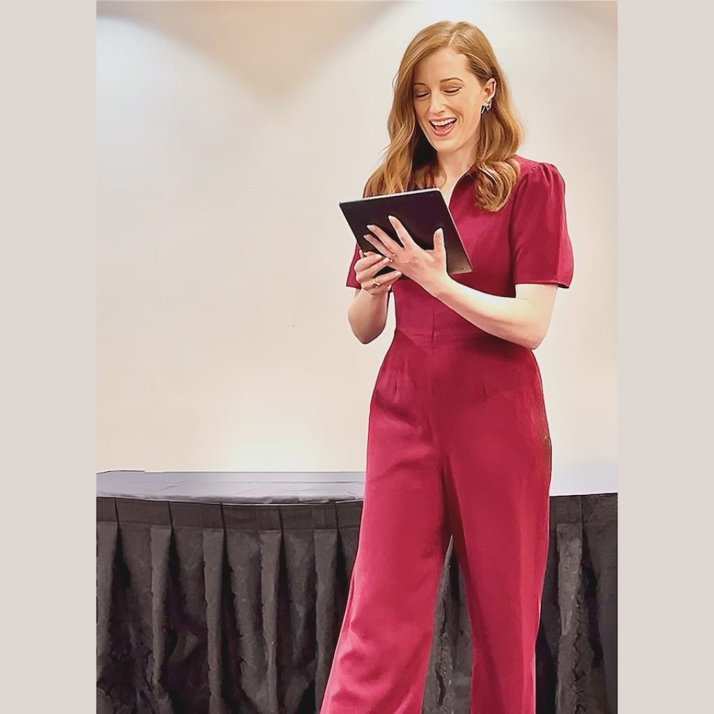 Anna Morgan presenting at IADMS Conference 2025. Photo courtesy of Morgan.