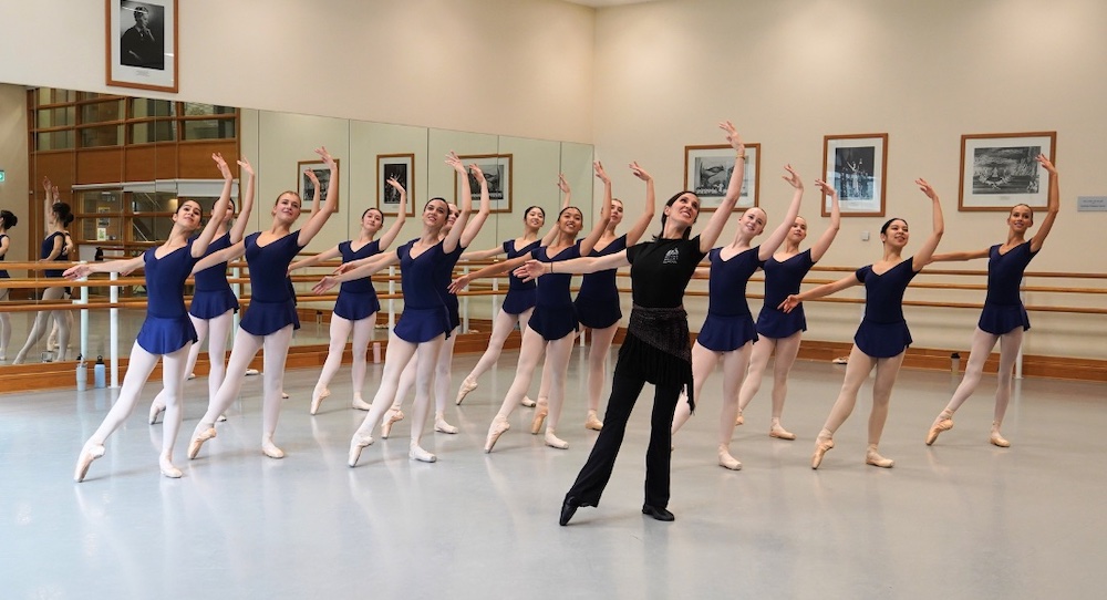 Itziar Mendizabal with 2nd Year students. Photo courtesy of The Royal Ballet School, 2025.