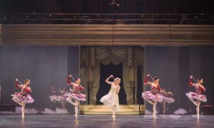 Laura Day as Clara and Artists of Birmingham Royal Ballet in the Dance of the Mirlitons in 'The Nutcracker.' Photo by Andrew Ross.