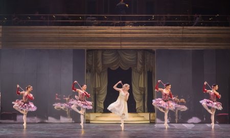 Laura Day as Clara and Artists of Birmingham Royal Ballet in the Dance of the Mirlitons in 'The Nutcracker.' Photo by Andrew Ross.