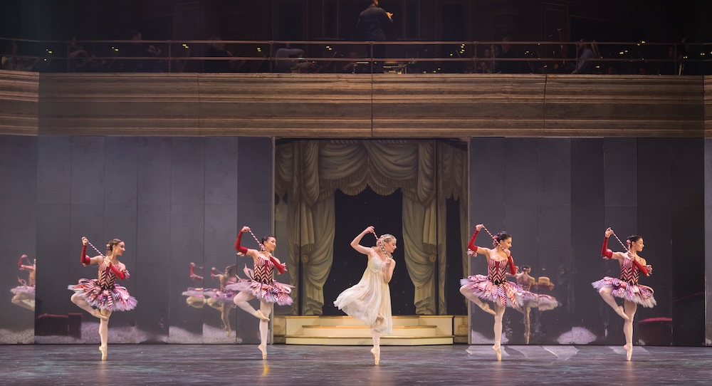 Laura Day as Clara and Artists of Birmingham Royal Ballet in the Dance of the Mirlitons in 'The Nutcracker.' Photo by Andrew Ross.