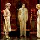 Mark Hadfield (Hercule Poirot), Esme Hough (Jacqueline de Bellefort), Nye Occomore (Simon Doyle) and Libby Alexandra-Cooper (Linnet Ridgeway) in 'Death on the Nile.' Photo by Manuel Harlan.