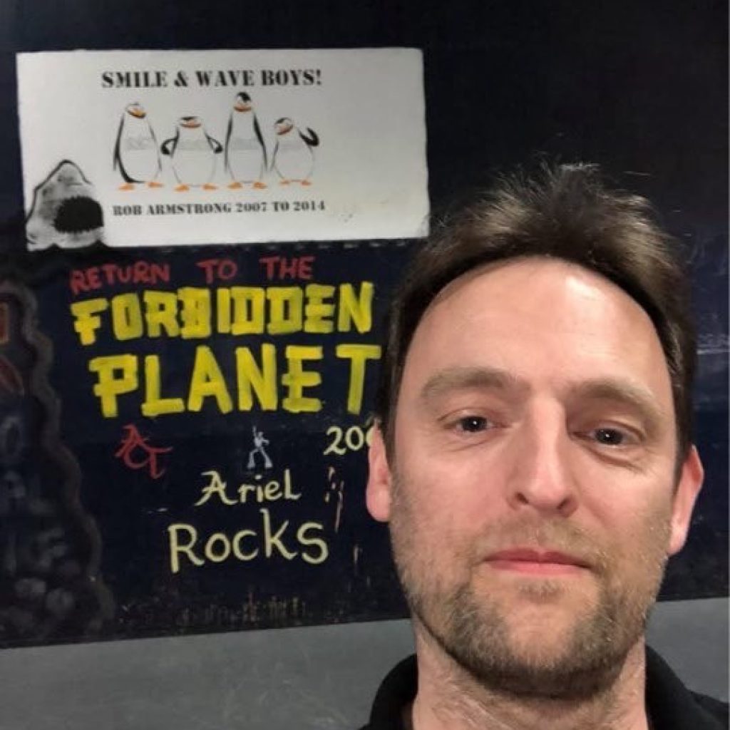 Rob Armstrong backstage. Photo courtesy of Armstrong.