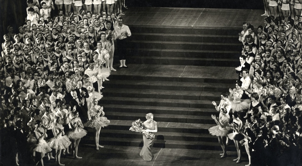 The Royal Ballet School Founder Dame Ninette de Valois at her retirement Gala at the Royal Opera House. Photographed by Donald Southern.