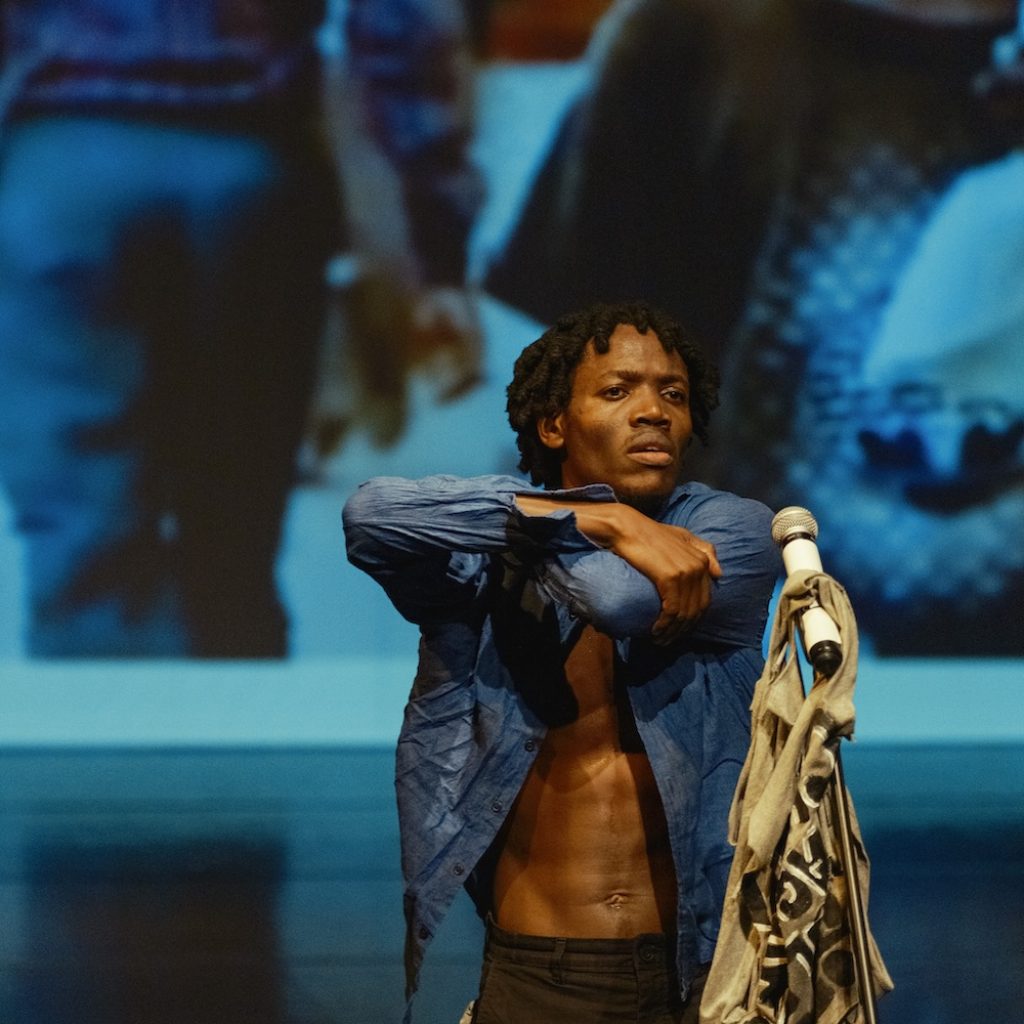 Launch party performer Samwel Japhet in 'Becoming.' Photo by Thabo Thindi.