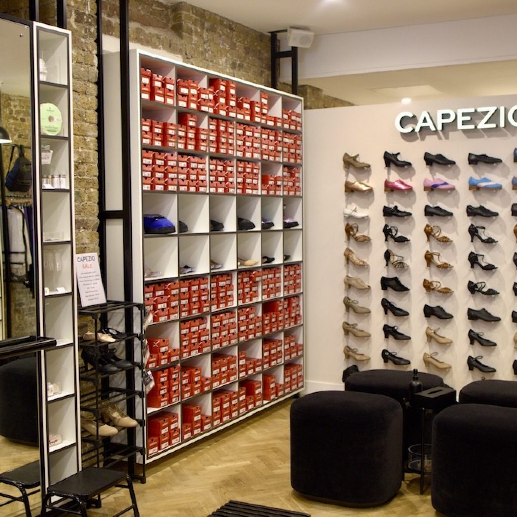 Footwear at the Capezio London store. Photo by Dance Informa.