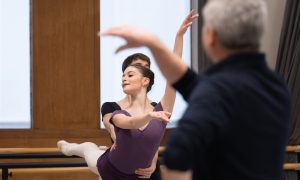 Sir David Bintley rehearsing with The Royal Ballet School students. Photo by Photography by ASH.